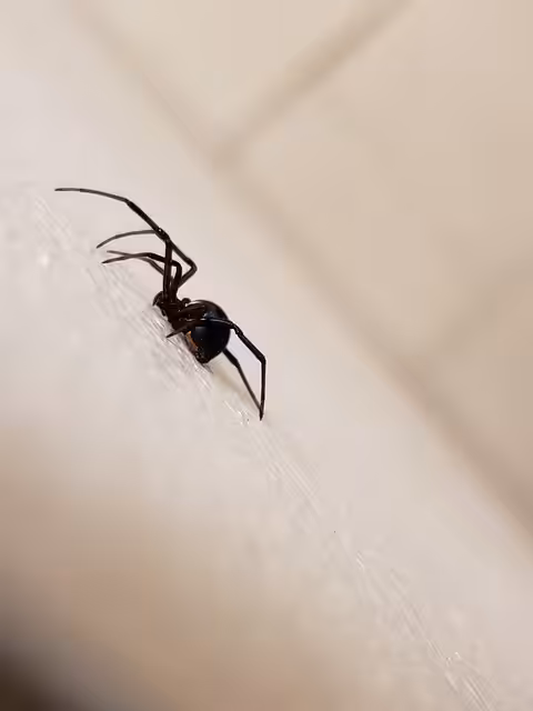 black widow spiders in Portland crawling up wall